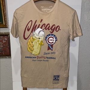 Mitchell & Ness Beige Chicago Baseball Tee